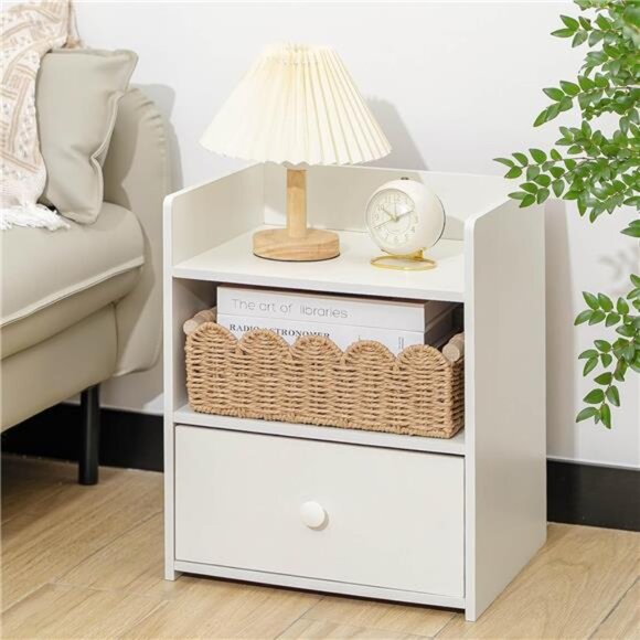 Neutral scalloped edge storage basket small woven bin for bathroom decor - Picture 2 of 7